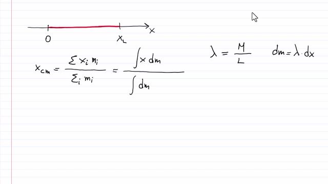 Centro di massa (caso unidimensionale)